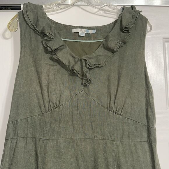 BODEN Green Linen Dress - Picture 2 of 6